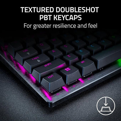 Razer Huntsman V3 Pro Esports Gaming Keyboard: Analog Optical Switches - Razer Snap Tap - Rapid Trigger - Adjustable Actuation - Media Keys & Dial - Doubleshot PBT Keycaps - Wrist Rest - Black
