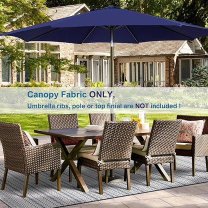 Blissun 9ft Patio Umbrella Replacement Canopy, Market Umbrella Top, Outdoor Table Umbrella Canopy for 8 Ribs, Canopy Only
