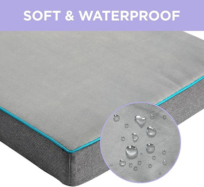LE SURE XL Washable Dog Bed Cover Replacement Flannel Plush Fleece Cover for Orthopedic Pet Mat 41x29x3.5 Inches, Grey