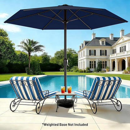 AreShark 11 FT Patio Umbrella for Outdoor, Outdoor Table Umbrella with Push Button Tilt and Crank, Outdoor Patio Umbrellas with 6 Sturdy Ribs, Patio Umbrellas for Market, Garden, Pool (Navy)