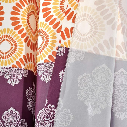 Lush Decor Bohemian Stripe Window Curtain Panels, Pair 52" W x 84" L Fuchsia & Orange - Light Filtering Curtains for Bedroom - Boho Curtains - Maximalist Decor