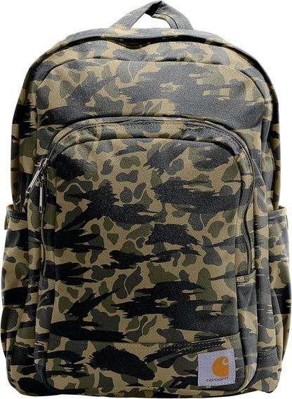 Carhartt 25L Classic Laptop Backpack, Durable Water-Resistant Pack W/ 15" Laptop Sleeve and Multiple Organizational Compartments, Contains PFAS, Blind Duck Camo