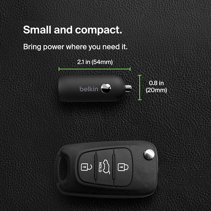 Belkin Boost↑Charge™ 30W Fast Car Charger, USB-C Power Delivery Port, 4-Port USB Power Extender, Universal Compatibility for iPhone 16, Galaxy S25, Note Series, Nintendo Switch 2 and More - Black