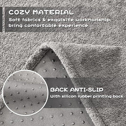 MYSKY HOME Couch Cover Sofa Cover for 2 Cushion Couch, Non-Slip Soft Sofa Slipcover Protector, Sofa Covers Washable, Couch Covers for Sectional Sofa, Sofa Towel for Pet Cat Dog, 71" x 118", Grey