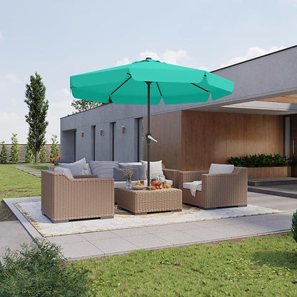 AreShark 11FT Patio Umbrella Table Market Umbrella w/Crank Outdoor Umbrellas for Garden, Deck, Backyard, Pool and Beach, Cerulean