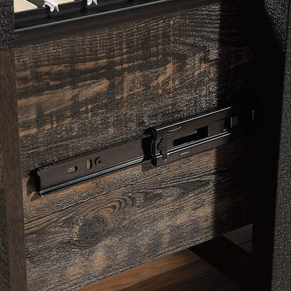 Sauder Steel River File Pedestal, L: 20.87" x W: 23.86" x H: 26.58", Carbon Oak Finish
