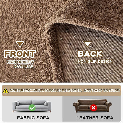 MYSKY HOME Sofa Slipcovers, Sofa Covers Washable, Couch Cover for 3-4 Cushion Couch Sofa, Dog Couch Cover Non Slip Soft Furniture Protector, 91"x 150", Dark Brown