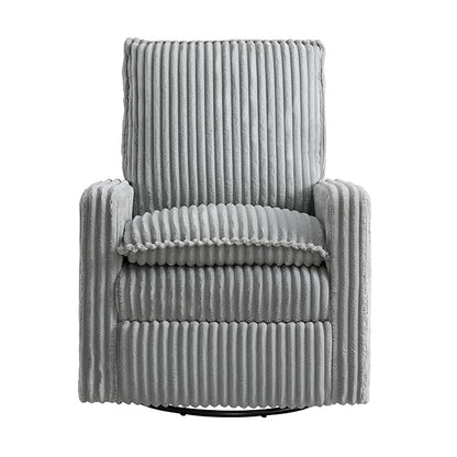 Oxford Baby Uptown Upholstered Swivel Glider and Recliner Nursery Chair - Corduroy, Ash Gray