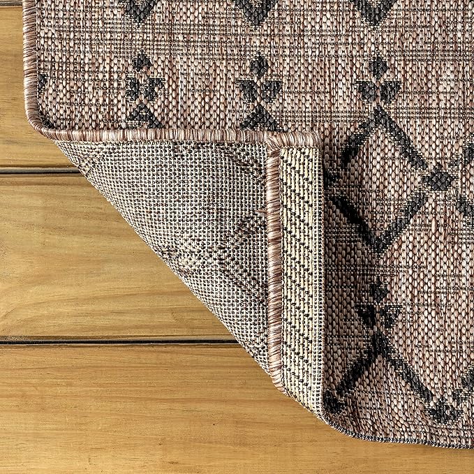 JONATHAN Y Moroccan Geometric Indoor Outdoor Area Rug 9X12 Natural/Black, Ourika Textured Weave for Backyard, Patio, Porch, Easy-Cleaning, High Traffic, Pet-Friendly, Non-Shedding (SMB108D-9)