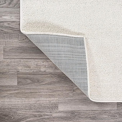 JONATHAN Y Haze Solid Low-Pile Cream 7x7 Square Indoor Area Rug, Coastal,Bohemian,Minimalist,Classic, Easy-Cleaning for Living Room,Bedroom,Kitchen,Pet Friendly,Non-Shedding (SEU100T-7SQ)