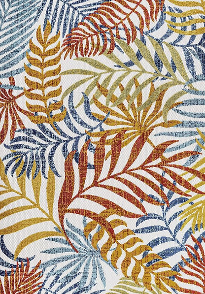 JONATHAN Y Tropics Palm Leaves Indoor Outdoor Area Rug 4X6 Cream/Orange, Boho for Backyard, Patio, Porch, Easy-Cleaning, High Traffic, Pet-Friendly, Non-Shedding (AMC100B-4)
